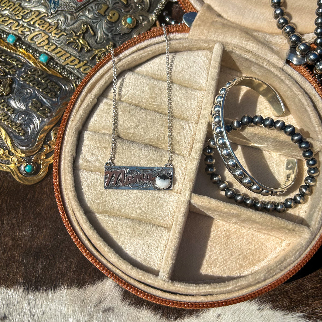 Engraved Mama Bar Necklace