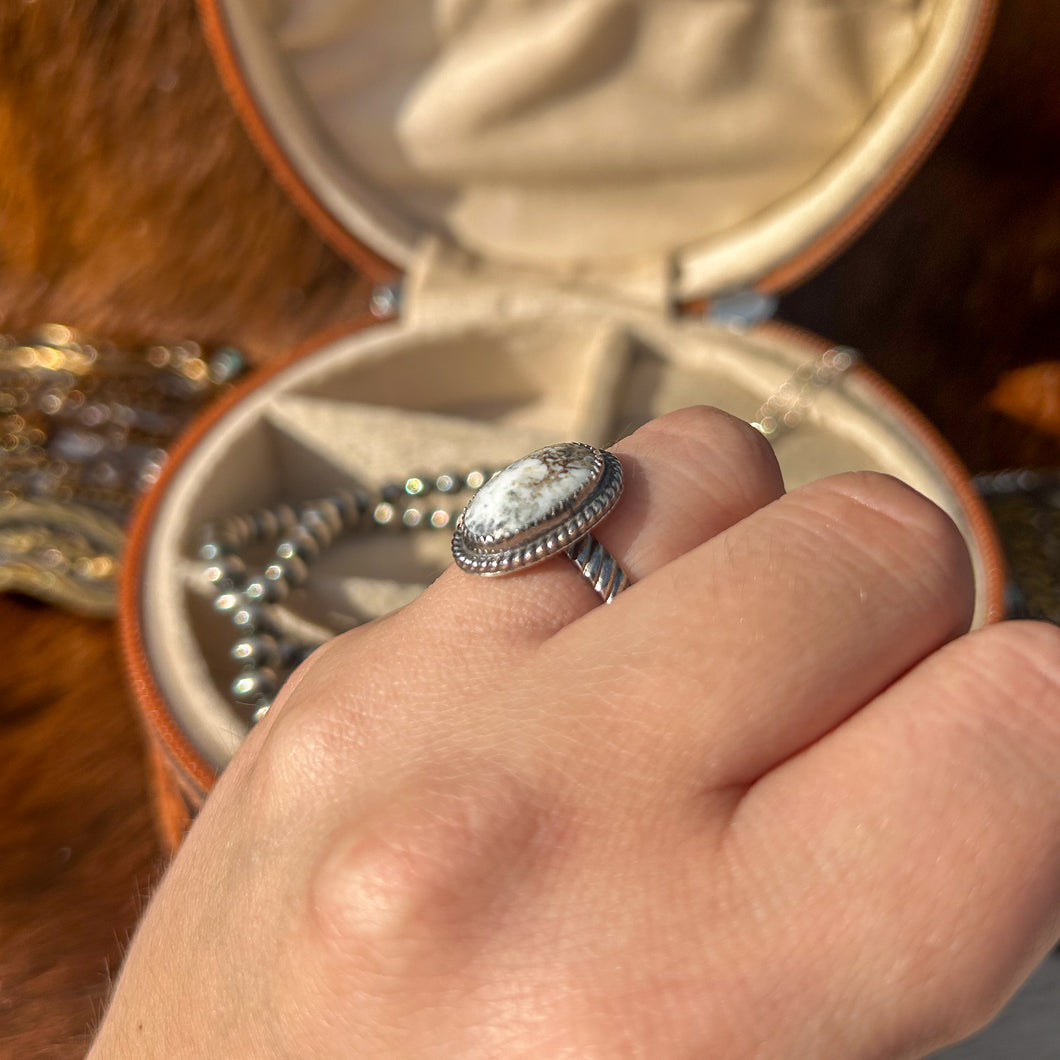 White Buffalo Ring - Size 8