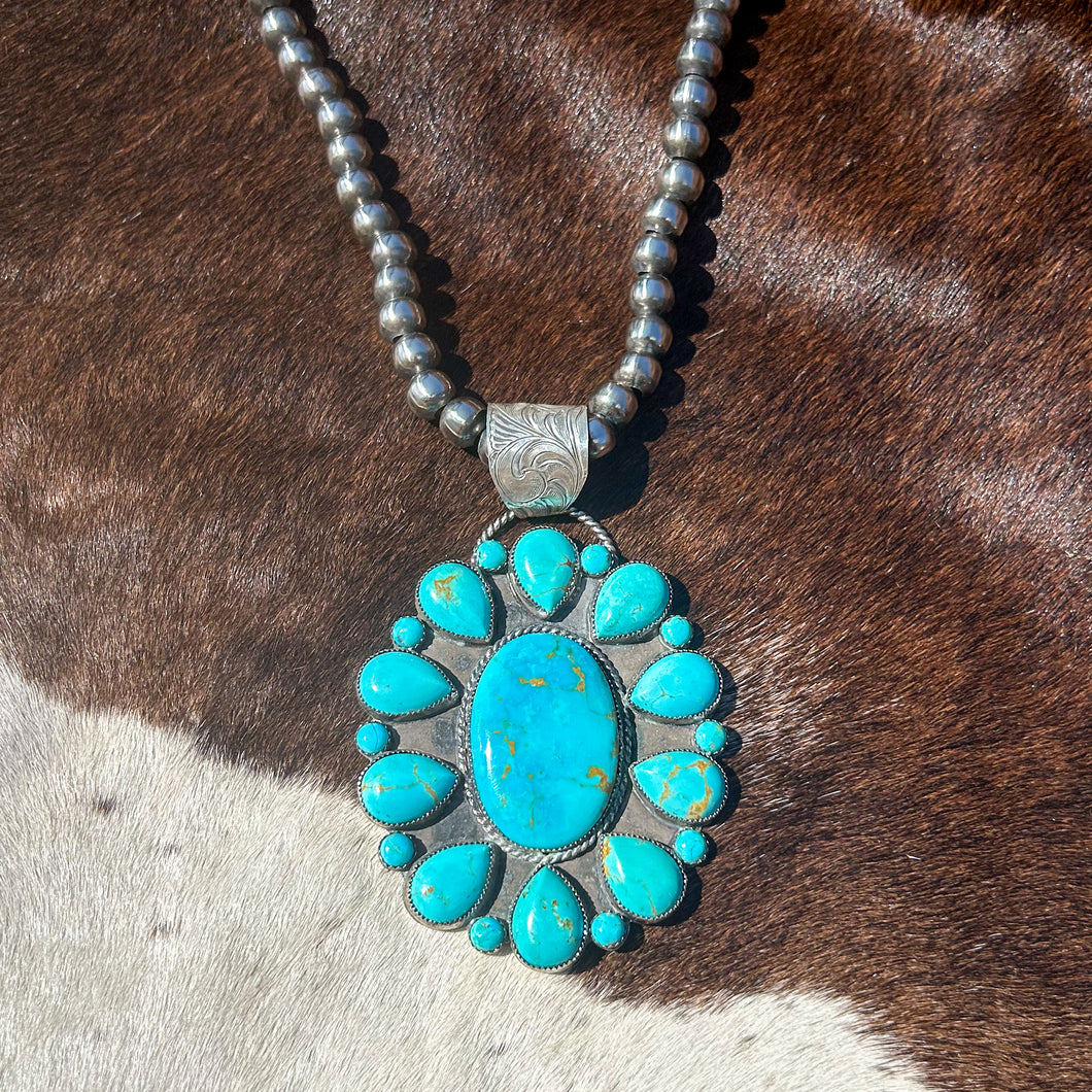 Kingman Turquoise Statement Pendant