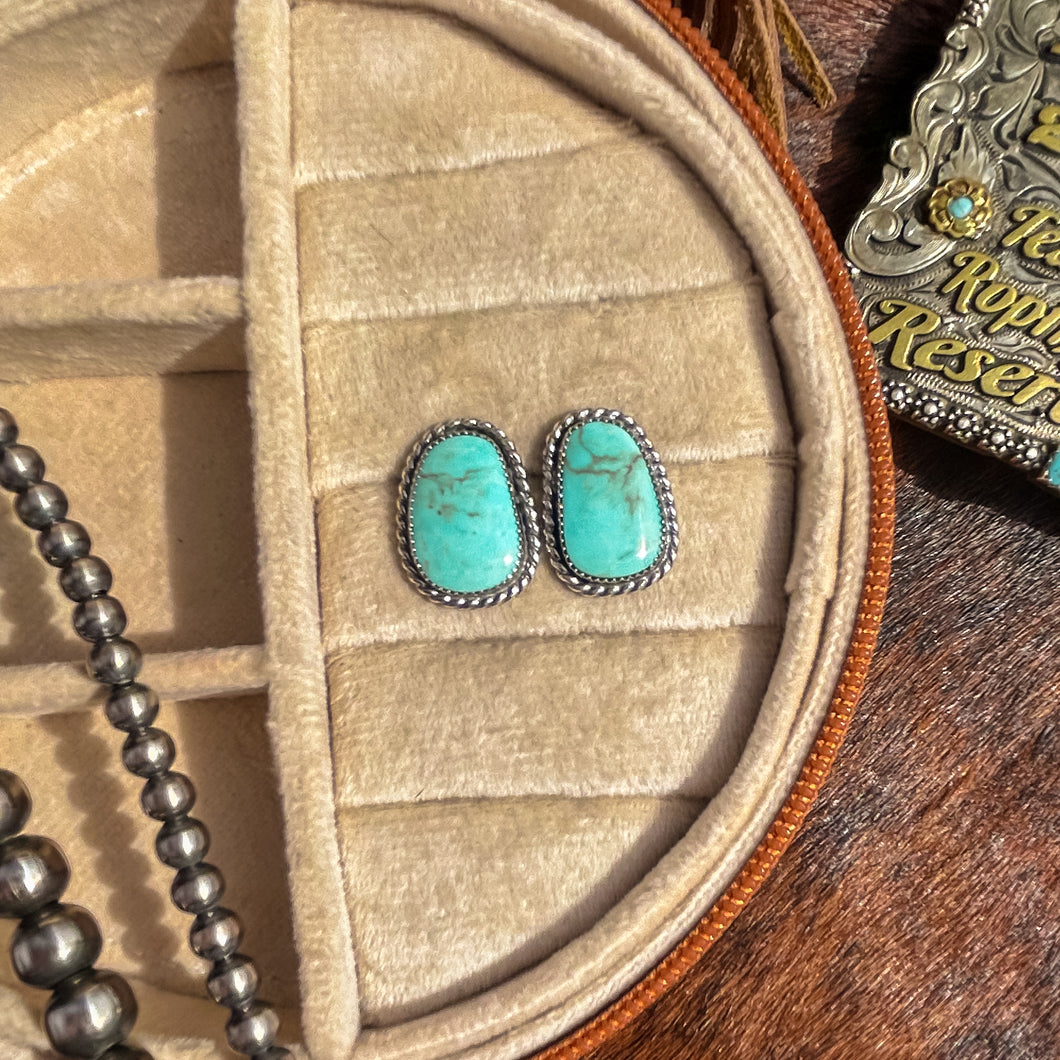 Kingman Turquoise Studs