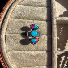 Load image into Gallery viewer, Pink Mohave &amp; Turquoise Cluster Ring - Size 7
