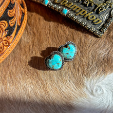 Load image into Gallery viewer, Kingman Turquoise Heart Studs
