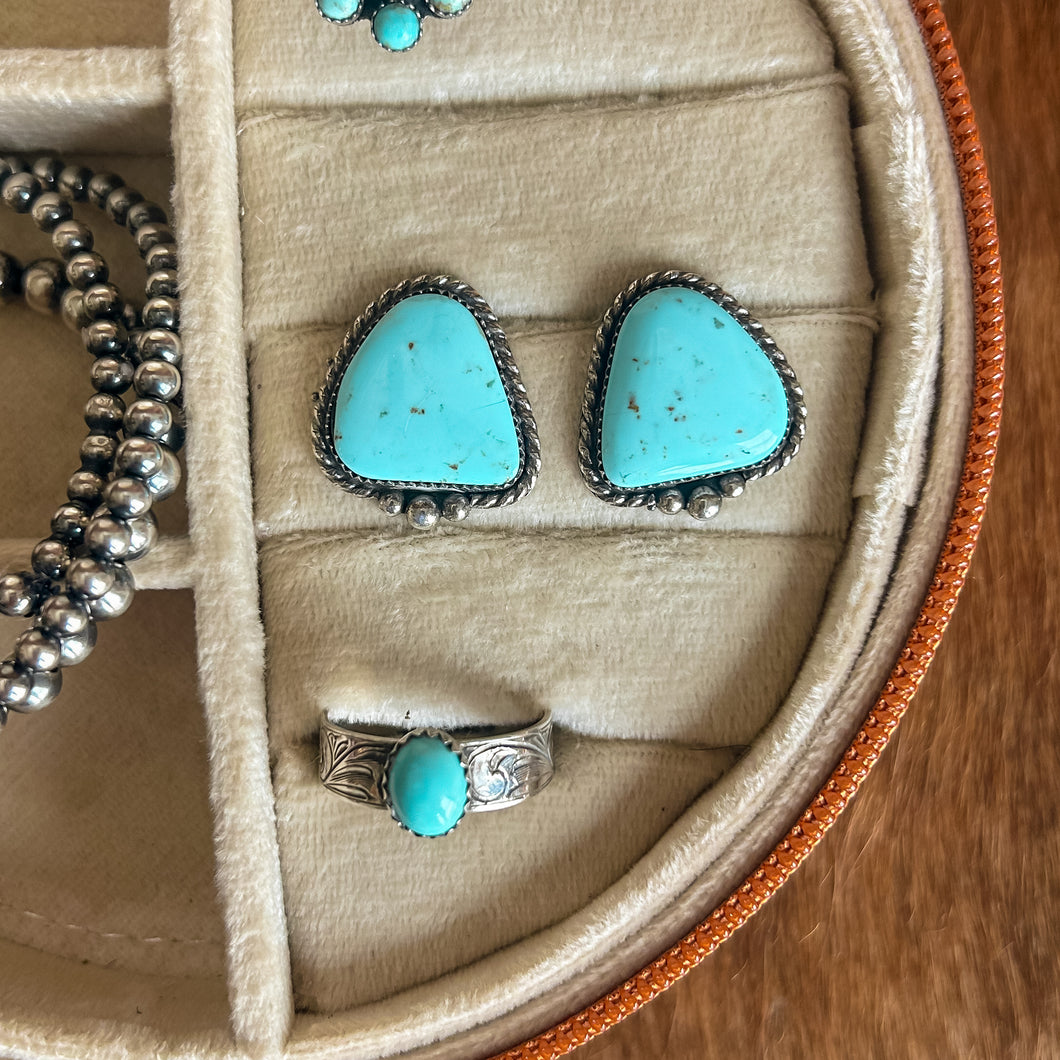 Kingman Turquoise Statement Studs