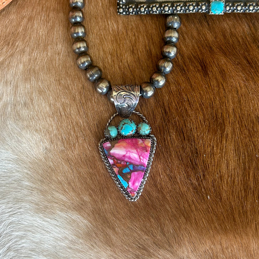 Pink Mohave & Turquoise Pendant