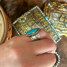 Load image into Gallery viewer, Kingman Turquoise Statement Ring - Size 8
