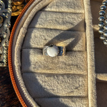 Load image into Gallery viewer, Engraved Band White Buffalo Ring - Size 9
