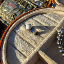 Load image into Gallery viewer, Engraved Band White Buffalo Ring - Size 9
