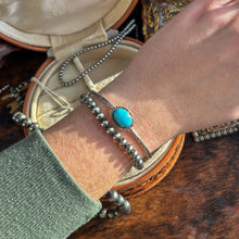 Load image into Gallery viewer, Dainty Kingman Turquoise Cuff
